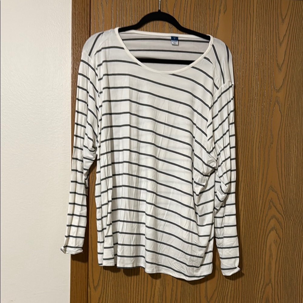 Women's Striped Top - White and Black